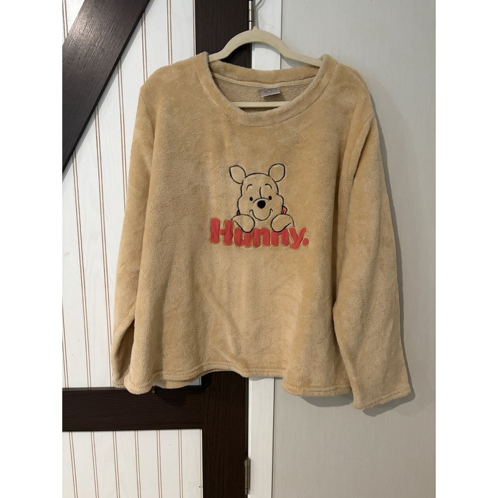 Disney 100 Winnie The Pooh Women's Fleece Sleep shirt Size 3X Yellow Hunny